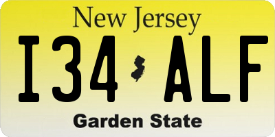 NJ license plate I34ALF