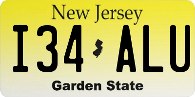 NJ license plate I34ALU