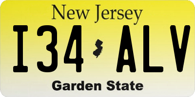 NJ license plate I34ALV