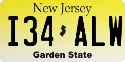 NJ license plate I34ALW