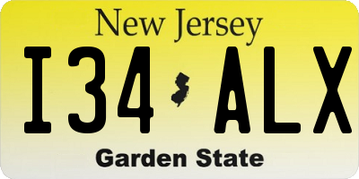 NJ license plate I34ALX