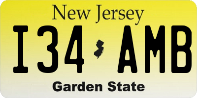 NJ license plate I34AMB
