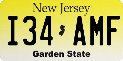 NJ license plate I34AMF