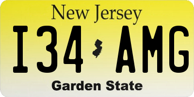 NJ license plate I34AMG