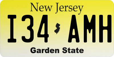 NJ license plate I34AMH