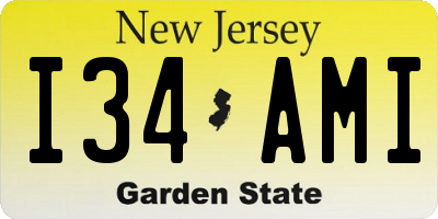 NJ license plate I34AMI