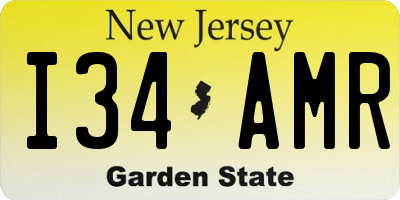 NJ license plate I34AMR