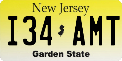 NJ license plate I34AMT