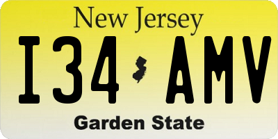 NJ license plate I34AMV
