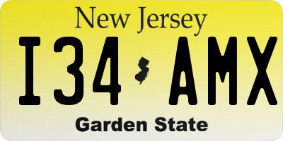 NJ license plate I34AMX