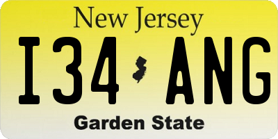 NJ license plate I34ANG
