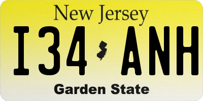 NJ license plate I34ANH