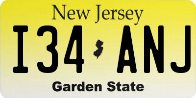 NJ license plate I34ANJ