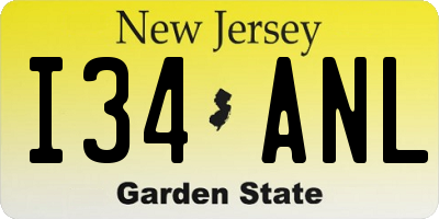 NJ license plate I34ANL