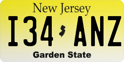 NJ license plate I34ANZ
