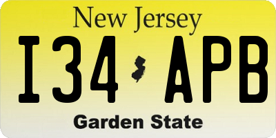 NJ license plate I34APB