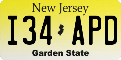 NJ license plate I34APD