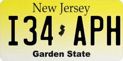 NJ license plate I34APH