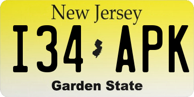 NJ license plate I34APK