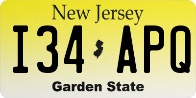 NJ license plate I34APQ