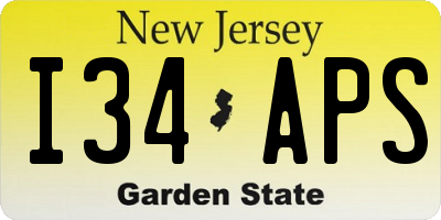 NJ license plate I34APS
