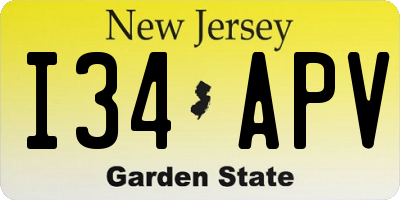 NJ license plate I34APV