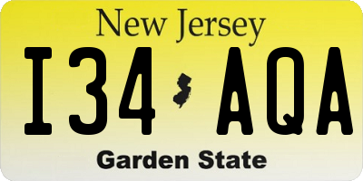 NJ license plate I34AQA