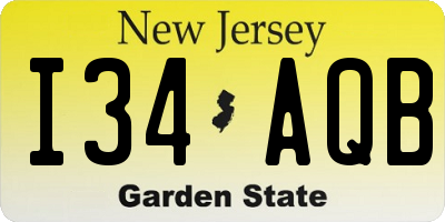 NJ license plate I34AQB