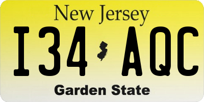 NJ license plate I34AQC
