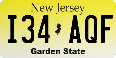 NJ license plate I34AQF