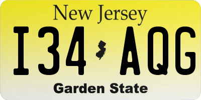 NJ license plate I34AQG