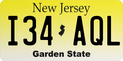 NJ license plate I34AQL