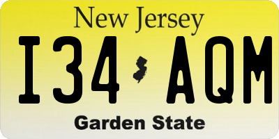 NJ license plate I34AQM