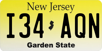 NJ license plate I34AQN