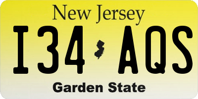 NJ license plate I34AQS