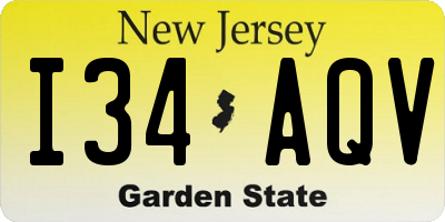 NJ license plate I34AQV