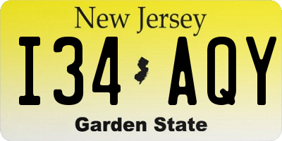 NJ license plate I34AQY