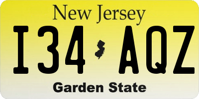 NJ license plate I34AQZ