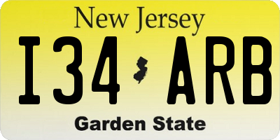 NJ license plate I34ARB