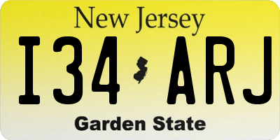 NJ license plate I34ARJ