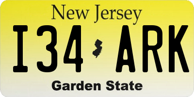 NJ license plate I34ARK
