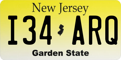 NJ license plate I34ARQ