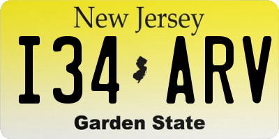NJ license plate I34ARV