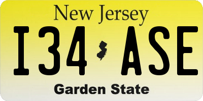 NJ license plate I34ASE