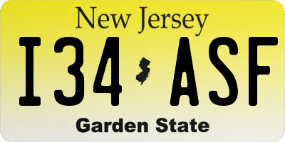 NJ license plate I34ASF