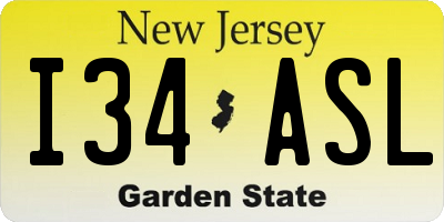 NJ license plate I34ASL