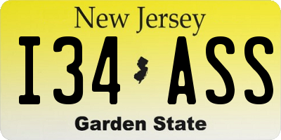 NJ license plate I34ASS