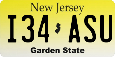 NJ license plate I34ASU