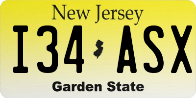 NJ license plate I34ASX