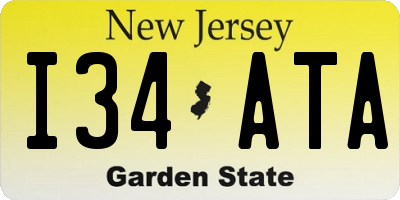 NJ license plate I34ATA